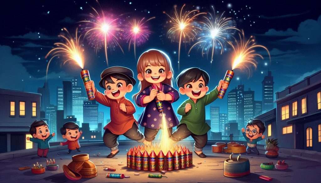 Kids Celebrating Diwali