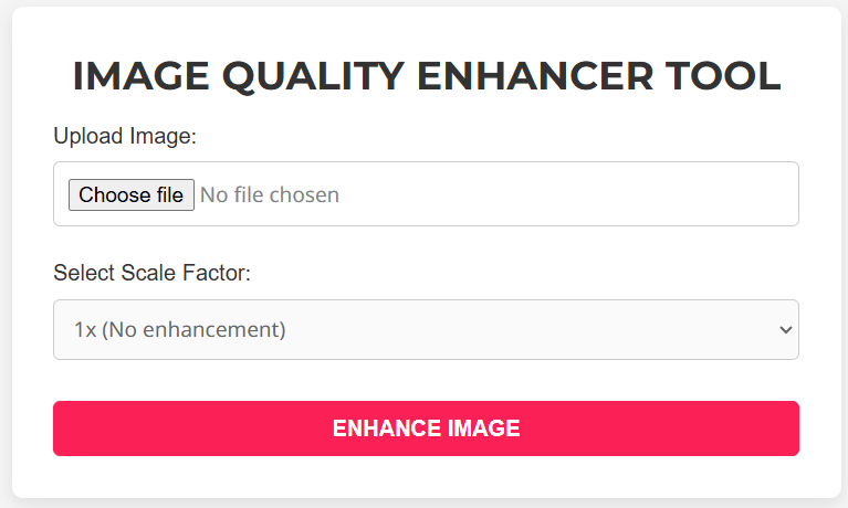 Image Enhancer Tool