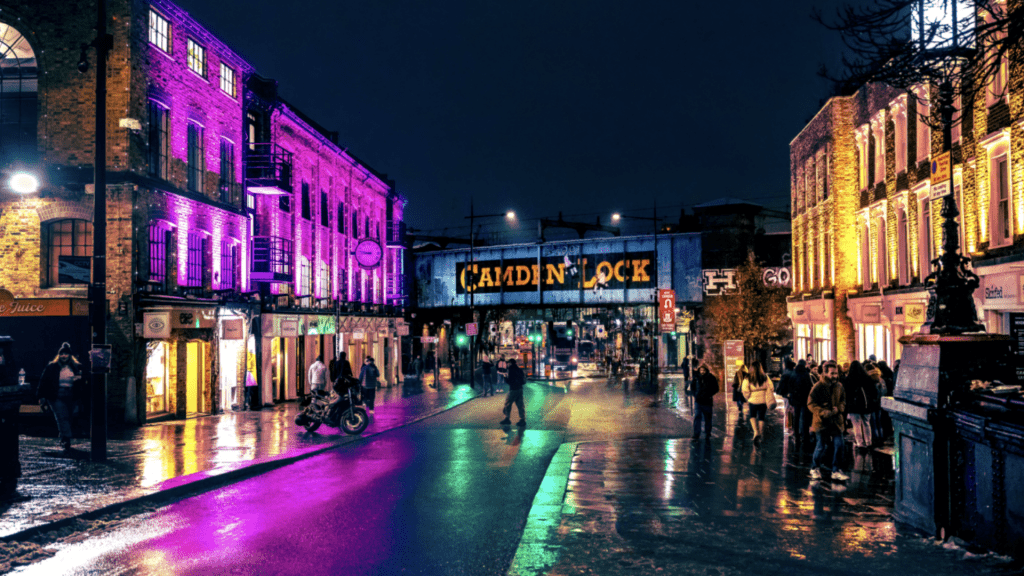 Camden market in night